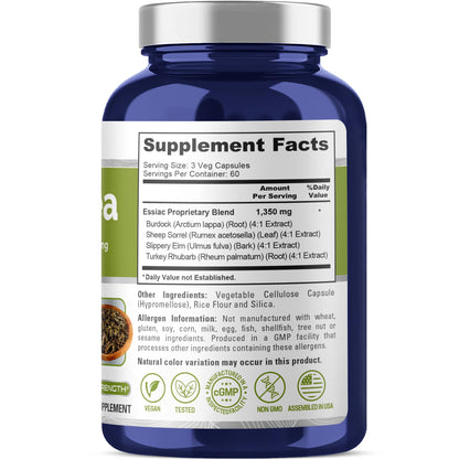 NusaPure Essiac Tea 1350 mg 180 Veggie Caps (Vegetarian, Non-GMO) NusaPureBuy Supplements Australia