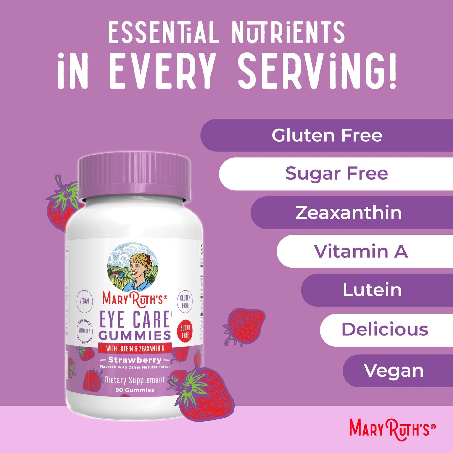 MaryRuth Organics Eye Care Gummies | Eye Health Vitamins for Adults and Kids | Lutein and Zeaxanthin Supplements | for Eyes | Vegan | Non-GMO | Gluten Free | 90 Count MARYRUTH'SBuy Supplements Australia