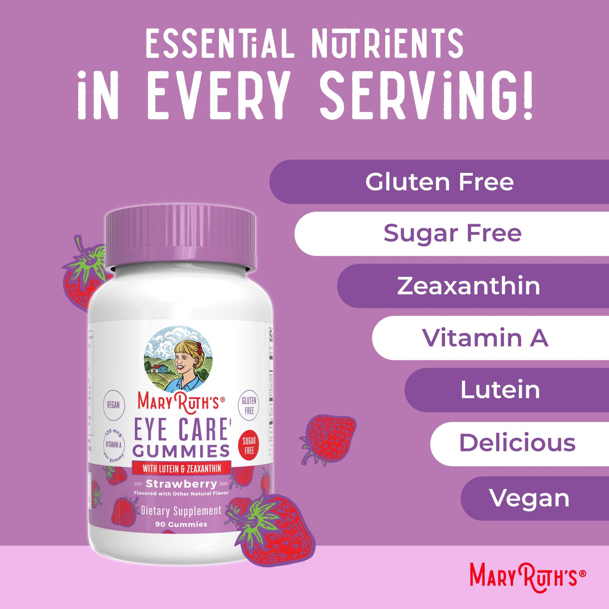 MaryRuth Organics Eye Care Gummies | Eye Health Vitamins for Adults and Kids | Lutein and Zeaxanthin Supplements | for Eyes | Vegan | Non-GMO | Gluten Free | 90 Count MARYRUTH'SBuy Supplements Australia