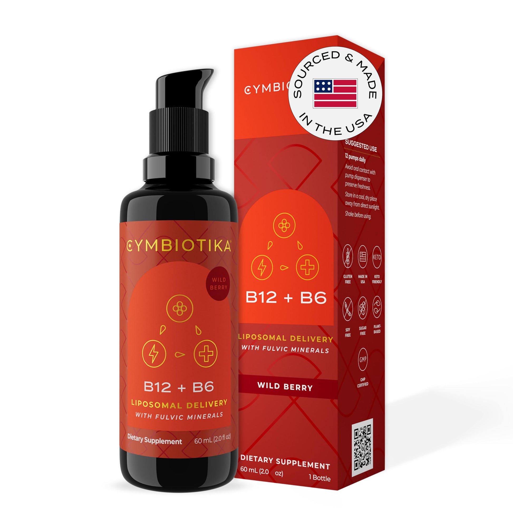 CYMBIOTIKA Liposomal Vitamin B12 Liquid Supplement, 1250 mcg, Supports Energy, Cell Production, Helps Strengthen Hair, Skin & Nails, Non-GMO, Gluten Free CYMBIOTIKA canada supplements
