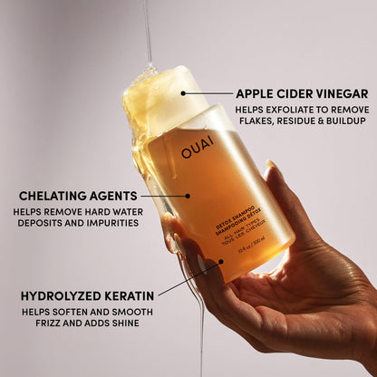 OUAI Detox Shampoo - Clarifying Shampoo for Build Up, Dirt, Oil, Product and Hard Water - Apple Cider Vinegar & Keratin for Clean, Refreshed Hair - Sulfate-Free Hair Care (10 oz) OUAIBuy Supplements Australia