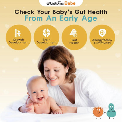 U2Biome Bebe Baby Gut Microbiome Test Kit, at-Home Collection Kit, Health Indicators for Growth & Development & Allergy, Personalized Report & Probiotics Recommendations, from 0 to 60 Months U2Biome BebeBuy Supplements Australia