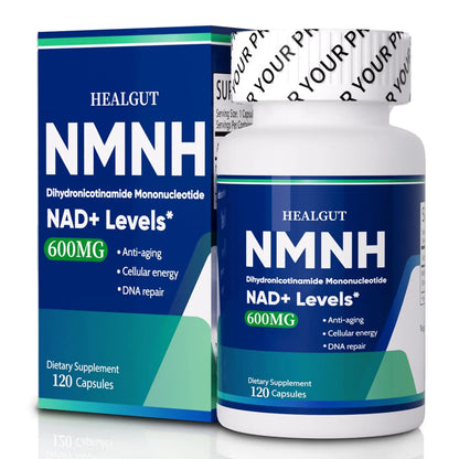 Pure NMNH(NMN Supplement Alternative)(Dihydronicotinamide Mononucleotide)for Women with Skin Aging 600mg: NAD Supplement for Anti-Aging Breakthrough - Boost NAD+ levels Liposome Capsules 120 Servings HEALGUTBuy Supplements Australia
