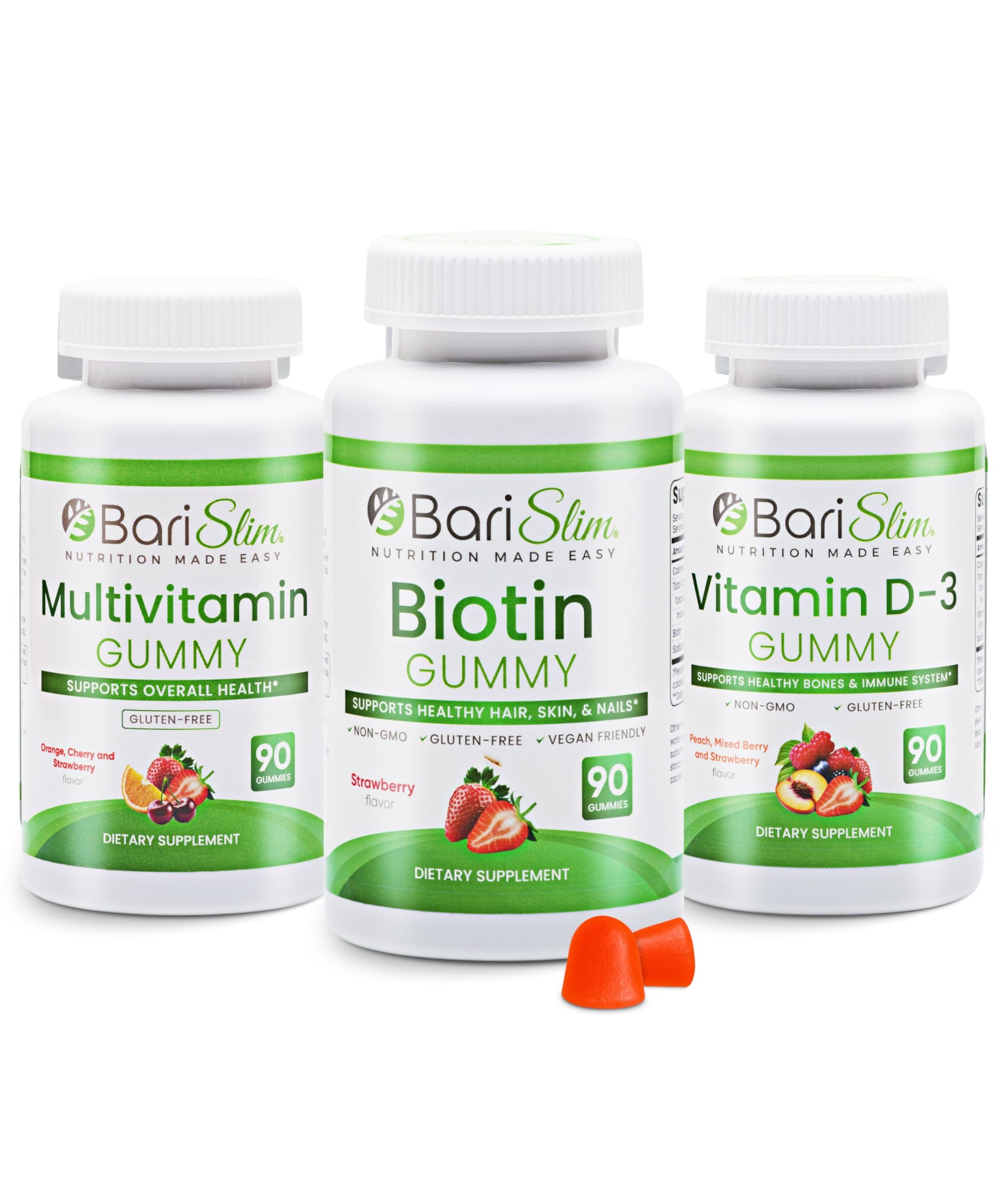 BariSlim Bariatric Multivitamin Gummies - Specially Formulated Gummy Vitamin for Patients After Weight Loss Surgery - Easy to Digest & Great Tasting Fruit Flavors | Pack of 3 | 90 Fruit Chews BariSlim buy supplements Au