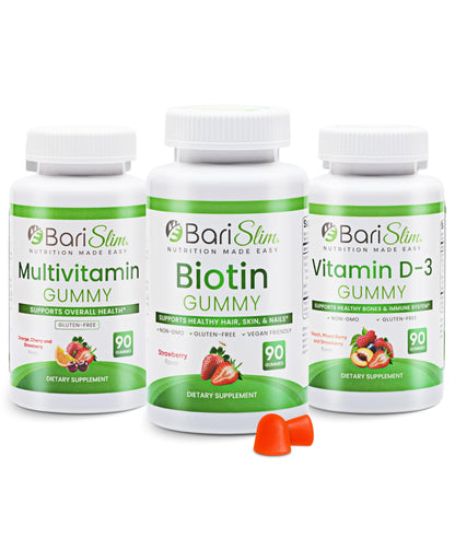 BariSlim Bariatric Multivitamin Gummies - Specially Formulated Gummy Vitamin for Patients After Weight Loss Surgery - Easy to Digest & Great Tasting Fruit Flavors | Pack of 3 | 90 Fruit Chews BariSlim buy supplements Au