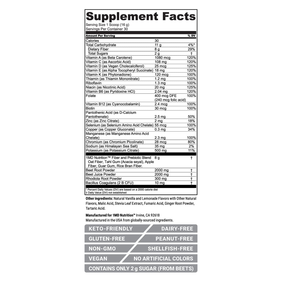 1MD Nutrition CardioFitMD - Vegan Beets Superfood Keto-Friendly Heart Health Powder 1MD NutritionBuy Supplements Australia