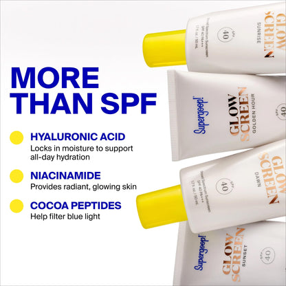 Supergoop! Glowscreen SPF 40, Sunrise (Champagne Glow) - 1.7 fl oz - Glowy Primer + Broad Spectrum Tinted Sunscreen