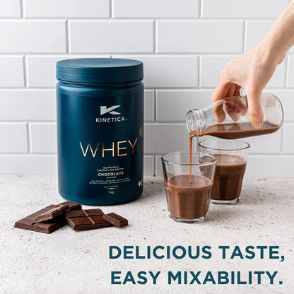 Kinetica Premium Whey Protein Powder | Grass Fed | Chocolate | 4.5kg | 150 Servings KineticaBuy Supplements Australia
