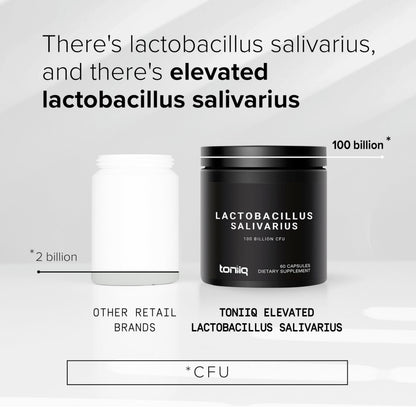 Toniiq 100 Billion CFU Lactobacillus Salivarius Probiotic - Highest Verified CFU Count - Third-Party Lab Tested for Potency - 60 Vegetarian Capsules - 30 Servings - TQ Verified Toniiq buy supplements Au