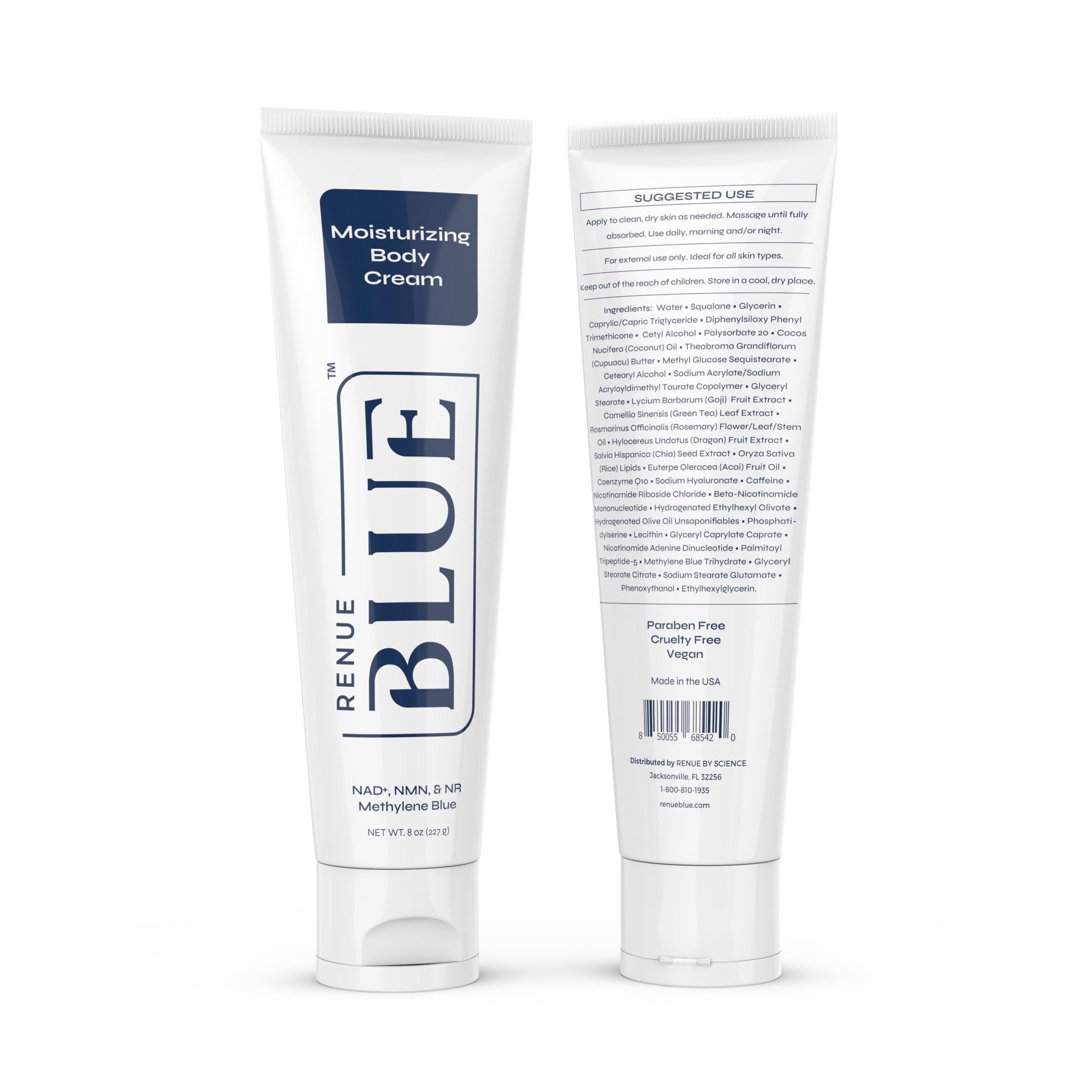 Renue Blue Methylene Blue Moisturizing Body Cream – Liposomal NAD+ Complex with Antioxidants, Peptides, and Botanical Extracts for Hydrated, Healthier‑Looking Skin Renue By ScienceBuy Supplements Australia