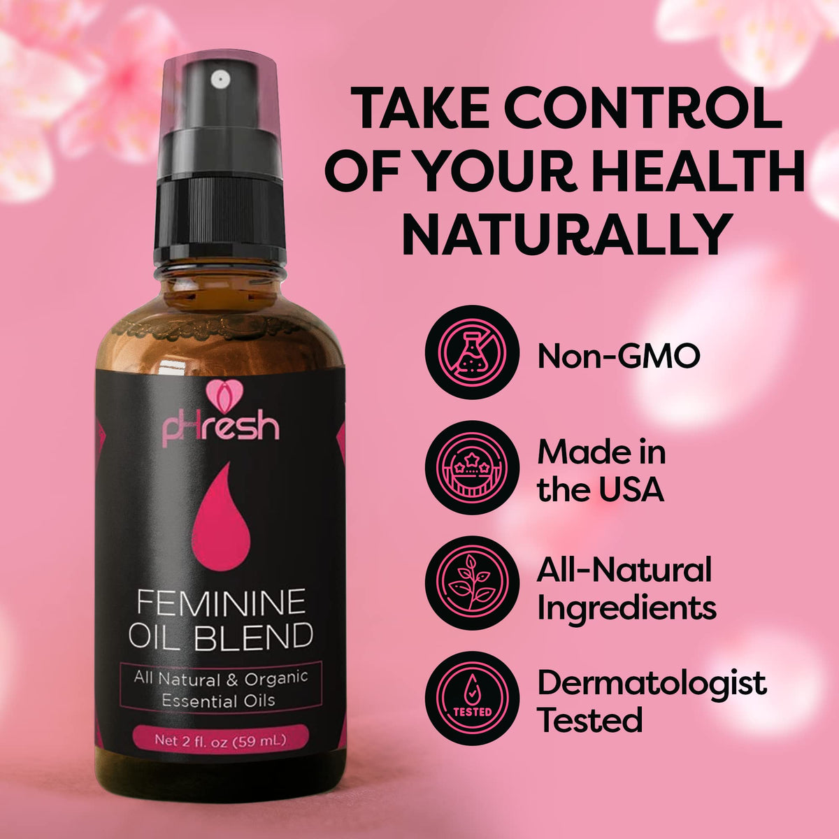 pHresh Feminine Spray - 100% All Natural Yoni Oil for Women - with Tea Tree, Lemongrass, Orange Essential Oils ACE NUTRITIONBuy Supplements Australia