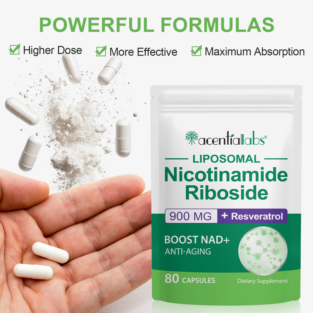 XINSZLIN NAD Supplement, NAD+ Nicotinamide Riboside Resveratrol 900mg, Dietary Supplement for Healthy Cellular Function, NAD+ Fuels Cellular Defense and Cctivates Anti-Aging Genes 80 Capsules XINSZLINBuy Supplements Australia