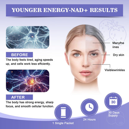 Haditheran NAD Supplement 1000mg Synergistic Blend with Nicotinamide Riboside, PQQ & Resveratrol - Premium Anti-Aging Supplement for Cellular Energy, Mental Clarity and Longevity (30 Packets) HaditheranBuy Supplements Australia