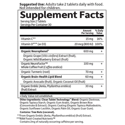 Garden of Life Dr. Formulated Organic Brain Health Memory & Focus for Adults 40+ 60 Tablets Garden of LifeBuy Supplements Australia