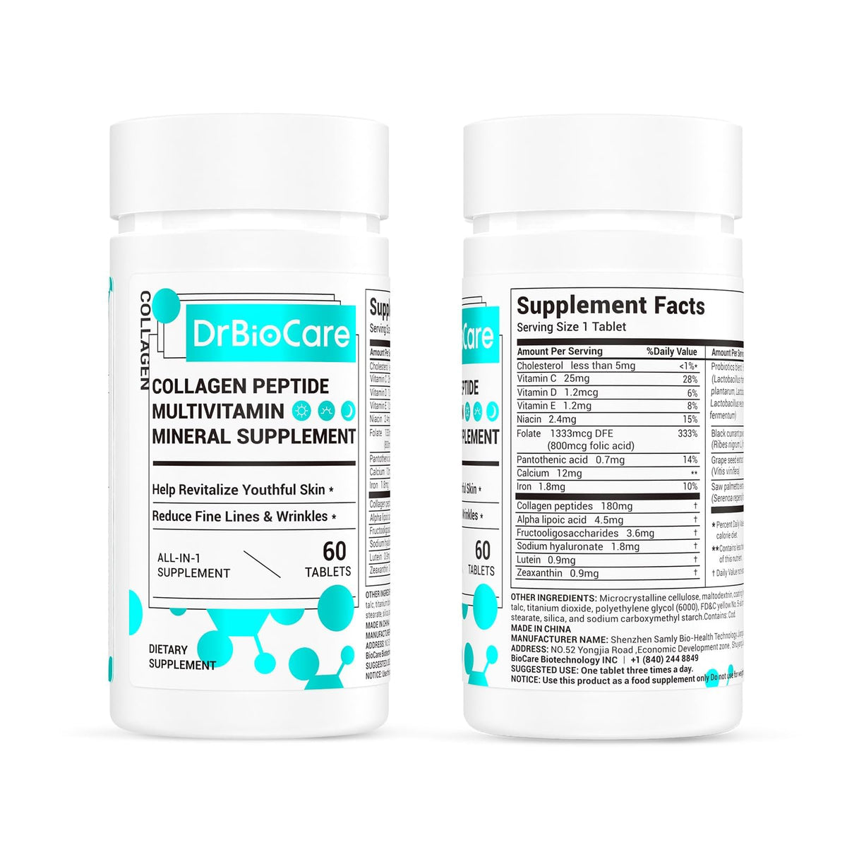 DrBioCare Collagen Peptides for Women, Beauty Vitamin & Mineral Supplement,Contains Vitamin D3, Probiotics for Women & Collagen Peptides,Vitamin B Complex,Vitamin E 180 Tablets DrBioCareBuy Supplements Australia