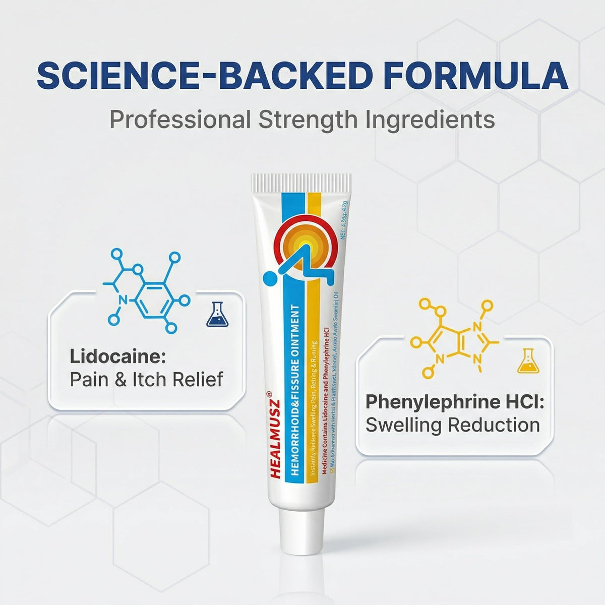 HEALMUSZ Hemorrhoid Fissure Ointment 1.5oz,Fast Relief for Pain, Swelling, Discomfort & Itching,Formulated with 4% Lidocaine and Phenylephrine HCI HEALMUSZBuy Supplements Australia
