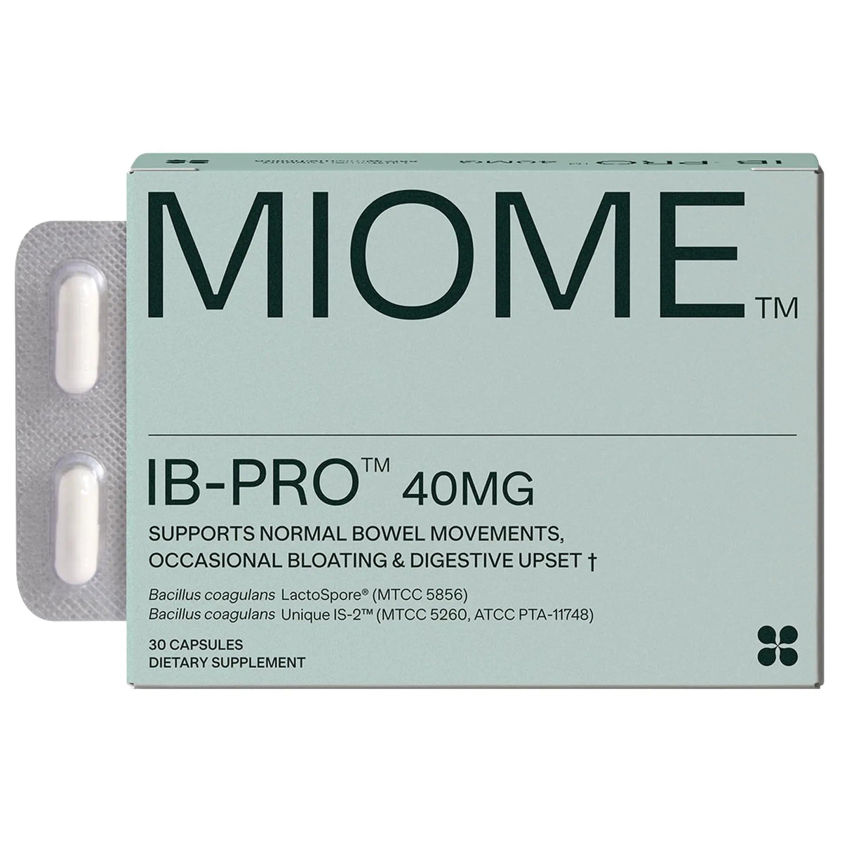 MIOME IB-PRO Bacillus Coagulans Probiotic - 2-1 Lactospore & Unique is-2 for Occasional Constipation, Bloating & Digestive Upset - 3rd Party Verified - 30 Capsules MIOMEBuy Supplements Australia