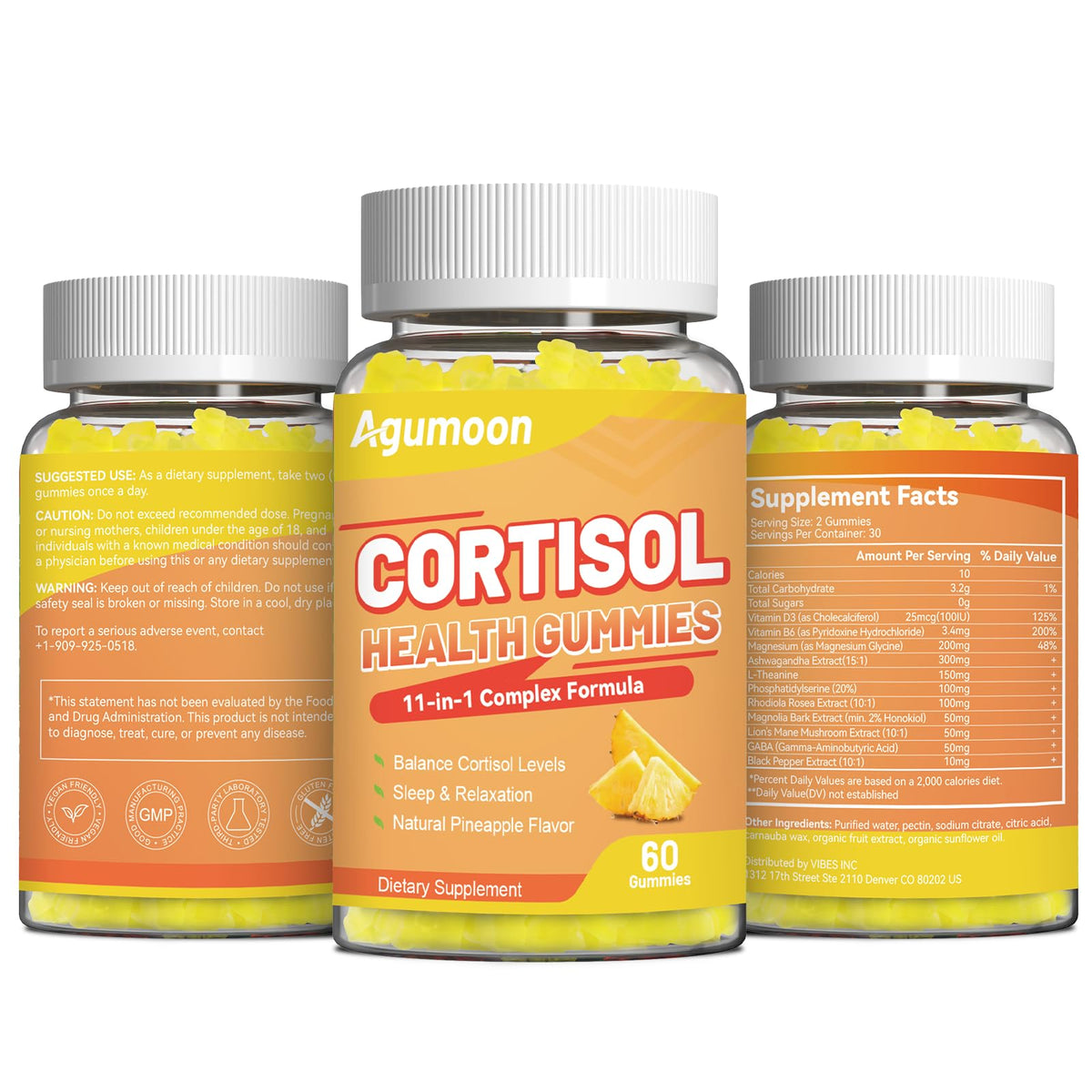 Agumoon Cortisol Gummies for Women, Cortisol Supplements with Ashwagandha, Magnesium, L-theanine, for Relaxation and Mood Support - 120 Gummies AgumoonBuy Supplements Australia