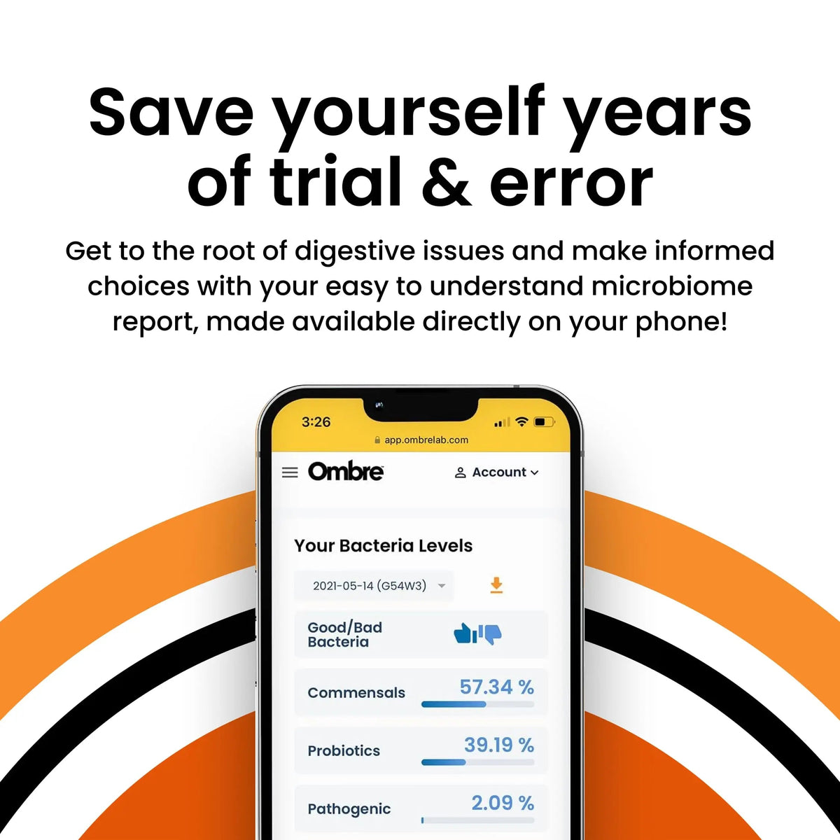 Ombre Gut Health Test Kit - Probiotic Recommender at Home Test for Women & Men - Detailed Custom Gut Microbiome Analysis for Digestive, Immune and Mental Health with Food Suggestions OmbreBuy Supplements Australia