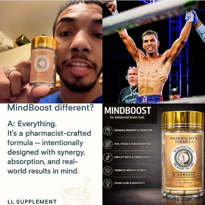 LL Supplement MindBoost Nootropic Brain & Focus Supplement – Lion’s Mane, B Vitamins & Alpha Lipoic Acid – Pharmacist Formulated – Gold Cap Edition – 60 Capsules L & L SupplementBuy Supplements Australia