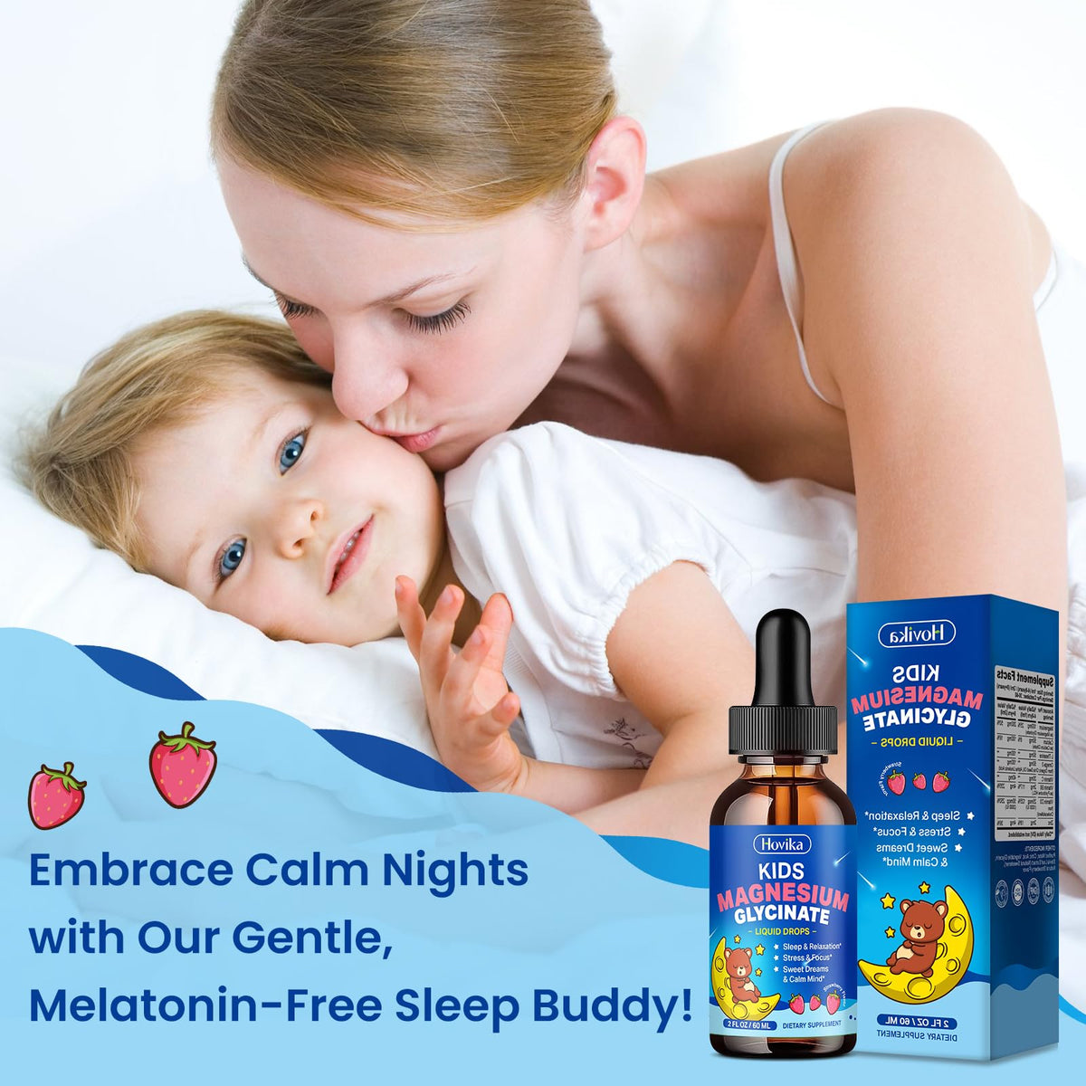Magnesium Glycinate Liquid for Kids - with L-Theanine Omega-3, Vitamin B6, D3, Zinc - Kids Magnesium Drops for Sleep, Relaxation