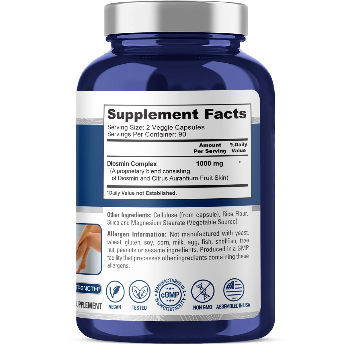 NusaPure Diosmin Complex 1,000mg per Serving 180 Veggie Caps (Non-GMO, Vegan) Citrus Aurantium NusaPureBuy Supplements Australia