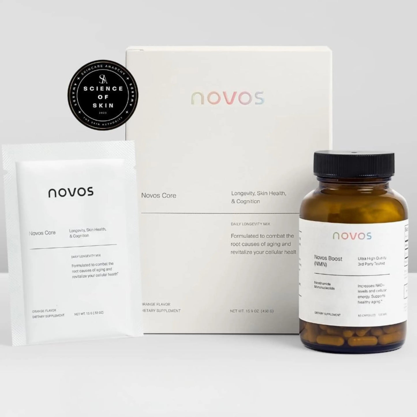 Novos Boost NMN - Contains 250 mg of High-Purity NMN, 60 Capsules, Supports Cellular Repair and DNA Protection, Boosts NAD+ NovosBuy Supplements Australia