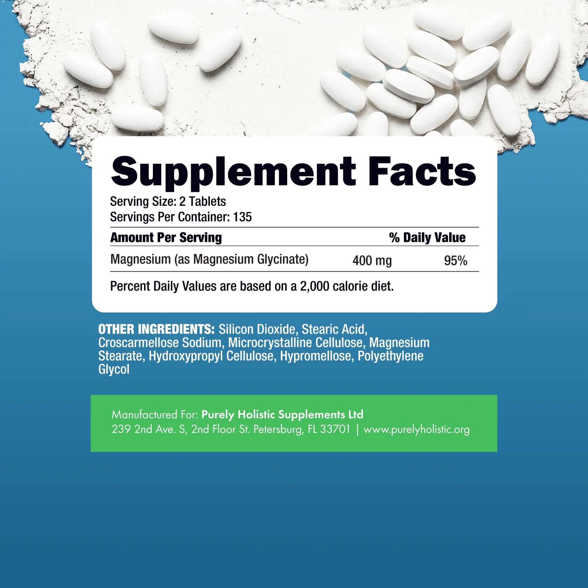 Magnesium Glycinate 400mg | 4+ Month Supply | Sleep, Relaxation & Muscle Support | High Absorption Chelated Magnesium Supplement for Women & Men Purely Holistic canada supplements