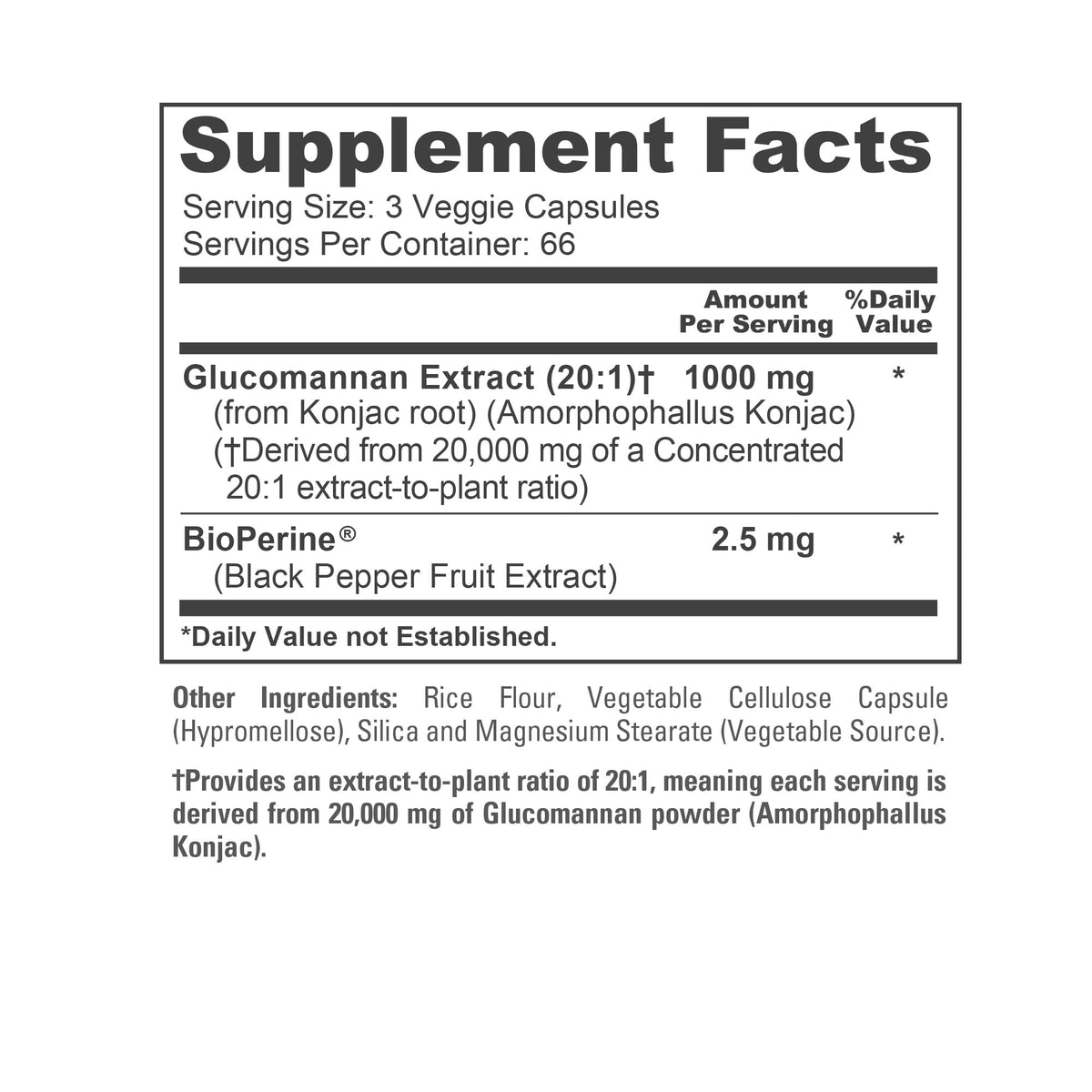 NusaPure Glucomannan 20,000 mg per Serving 200 VCaps (20:1 Extract, BioPerine Non-GMO, Vegan) Konjac Root NusaPureBuy Supplements Australia