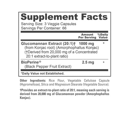 NusaPure Glucomannan 20,000 mg per Serving 200 VCaps (20:1 Extract, BioPerine Non-GMO, Vegan) Konjac Root NusaPureBuy Supplements Australia