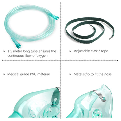 ANSNF 2 Pack Oxygen Mask for Face Adult with 6.6' Tube & Adjustable Elastic Strap - Size M+L ANSNFBuy Supplements Australia