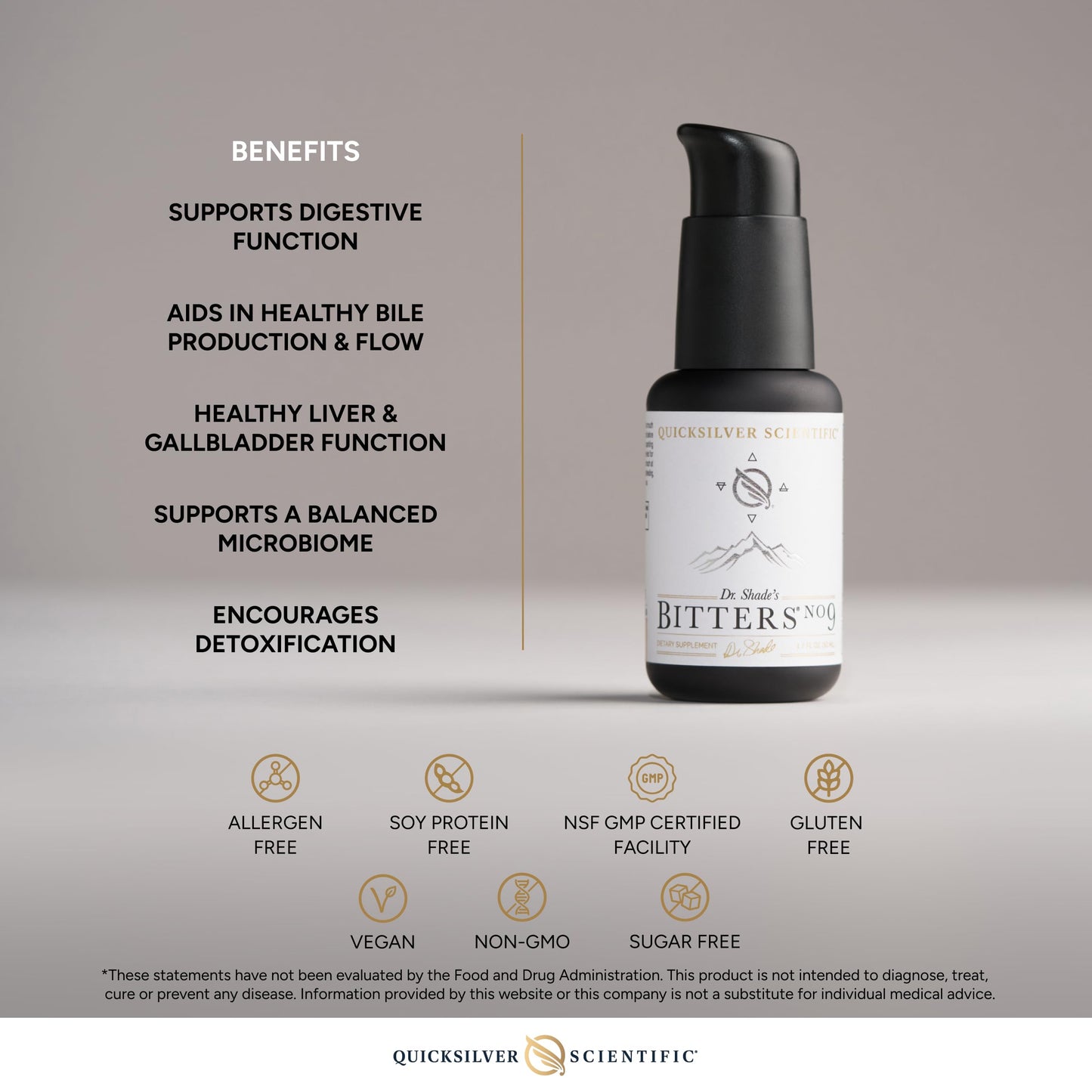 Quicksilver Scientific Dr. Shade's Bitters No. 9 - for Digestion - Fast Acting Liposomal Digestive Bitters with Milk Thistle, Burdock Root & Juniper Essential Oil - Digestive Support (50ml) Quicksilver ScientificBuy Supplements Australia