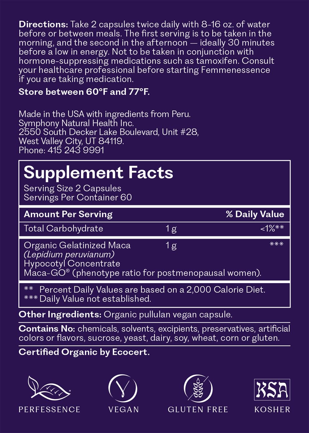 Femmenessence® MacaPause® – Clinically Proven Postmenopausal Organic Vegan Supplement for Natural Hormone Balance, Menopause Symptom Relief, Bone & Heart Health (120 Capsules, 30 Day Supply) Natural Health InternationalBuy Supplements Australia