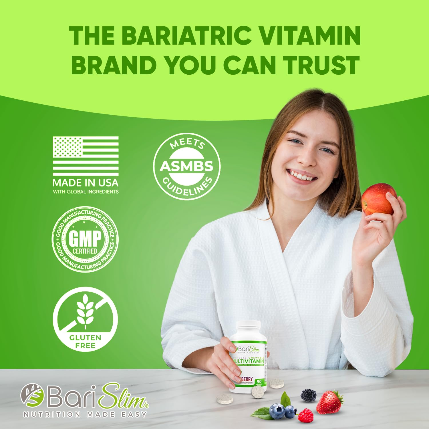 BariSlim Chewable Bariatric Multivitamin Tablets - Specially Formulated Chewable Tablets for Patients After Weight Loss Surgery - Easy to Digest & Great Tasting Fruit Flavors | Pack of 2 BariSlim buy supplements Au