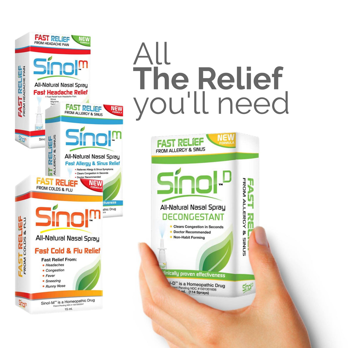 Sinol Headache Relief Spray, Over-The-Counter Medication Nose Spray for Migraine Cluster Tension, Sinus Relief & Nasal Decongestants, 15 ml SinolBuy Supplements Australia