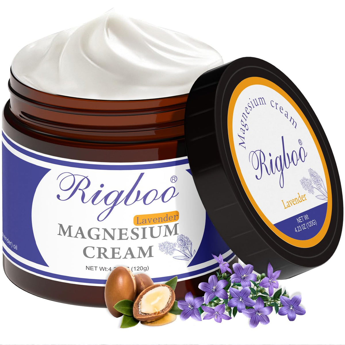 RIGBOO Magnesium Lotion for Sleep, Magnesium Cream, Muscle Relief and Relaxation Non-Greasy, Fast Absorbing Body Lotion with Coconut Oil with Chamomile, Safe for Sensitive Skin (Lavender) RIGBOOBuy Supplements Australia