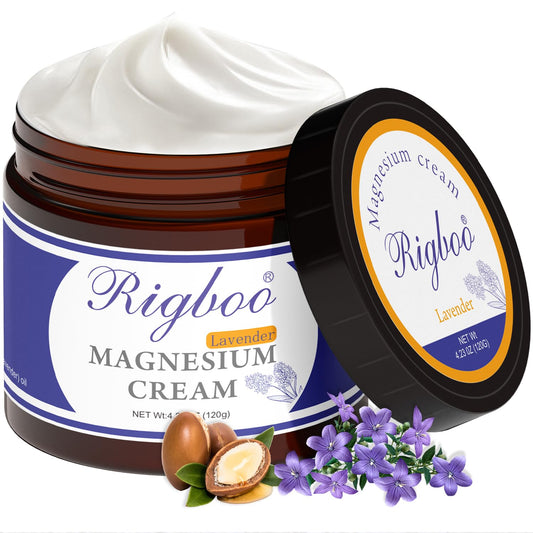 RIGBOO Magnesium Lotion for Sleep, Magnesium Cream, Muscle Relief and Relaxation Non-Greasy, Fast Absorbing Body Lotion with Coconut Oil with Chamomile, Safe for Sensitive Skin (Lavender) RIGBOOBuy Supplements Australia