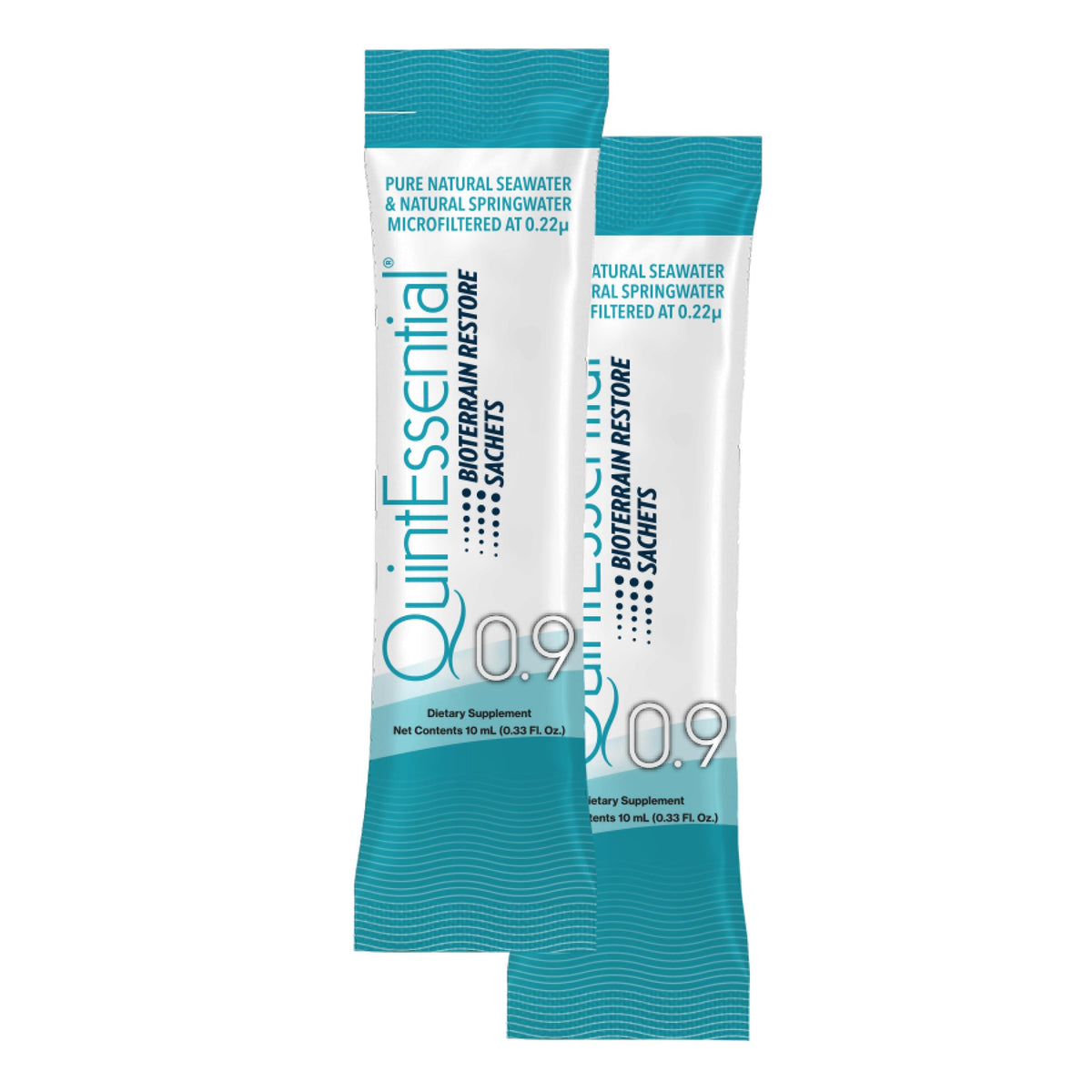 Quicksilver Scientific Quintessential 0.9 Sachets - Isotonic Solution with Sea Water Minerals + Alpine Spring - Liquid Hydration, Electrolyte + Multi Minerals Supplement (30 Count) Quicksilver ScientificBuy Supplements Australia