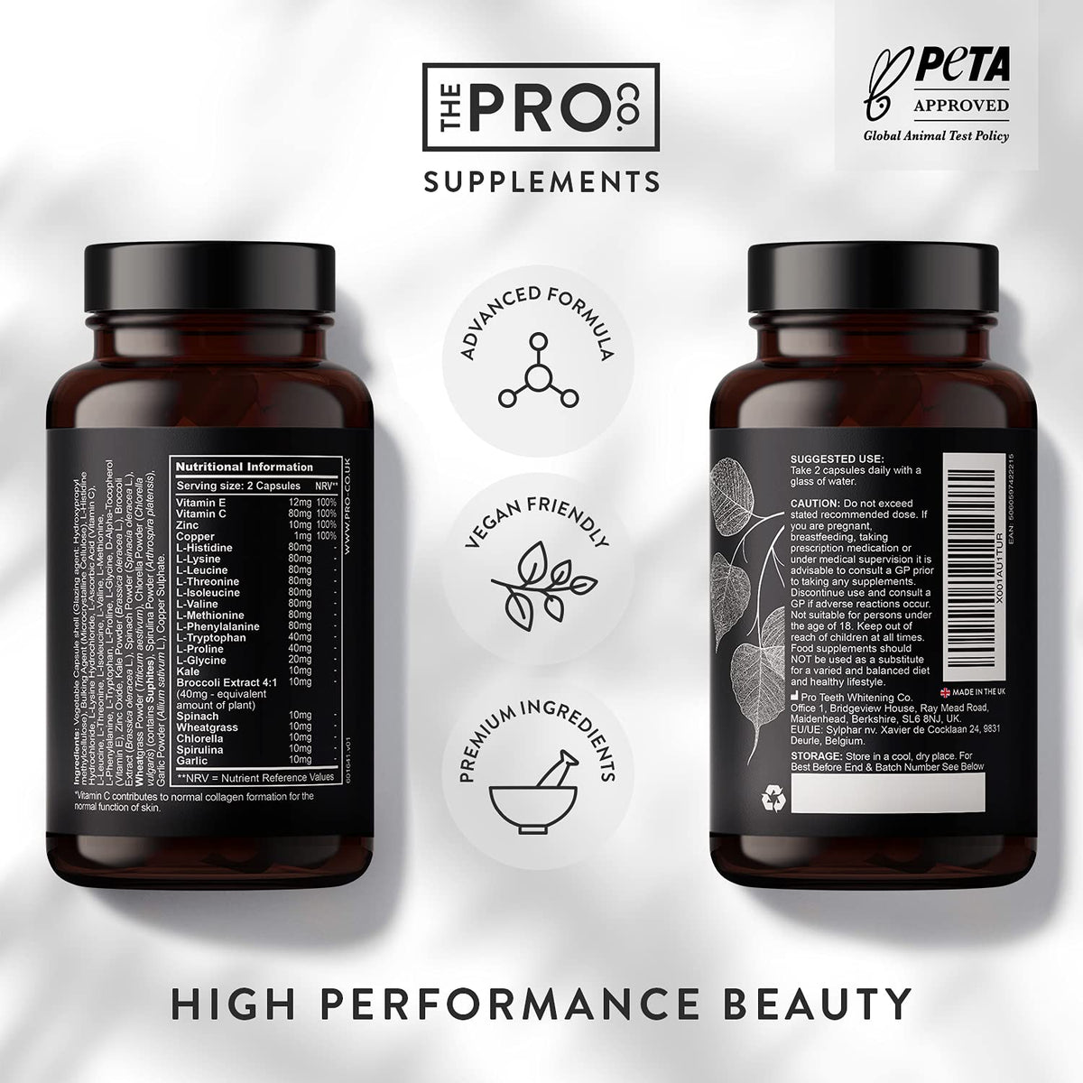 Premium Vegan Collagen Booster Supplement - Hair Skin & Nails Vitamins The Pro CoBuy Supplements Australia