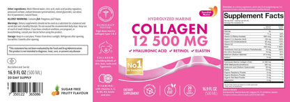 Swedish Nutra 12,500mg Liquid Marine Collagen Hydrolyzed Peptide (Type 1 & 3) | 20 Day Supply, 500 ml | Hyaluronic Acid, Biotin & Vitamins for Hair, Skin, Nails & Joints | For Men & Women | Sugar Free Swedish Nutra buy supplements Au