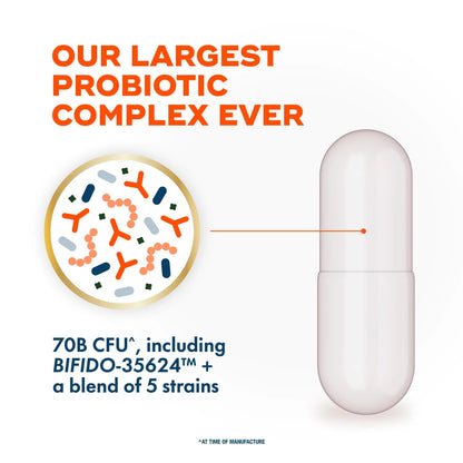 Align Probiotic, 70 Billion CFU, 6 Strain Blend, Probiotics for Women and Men, Daily Probiotics for Digestive Health, Helps Relieve Occasional Bloating & Gas 30 Capsules AlignBuy Supplements Australia