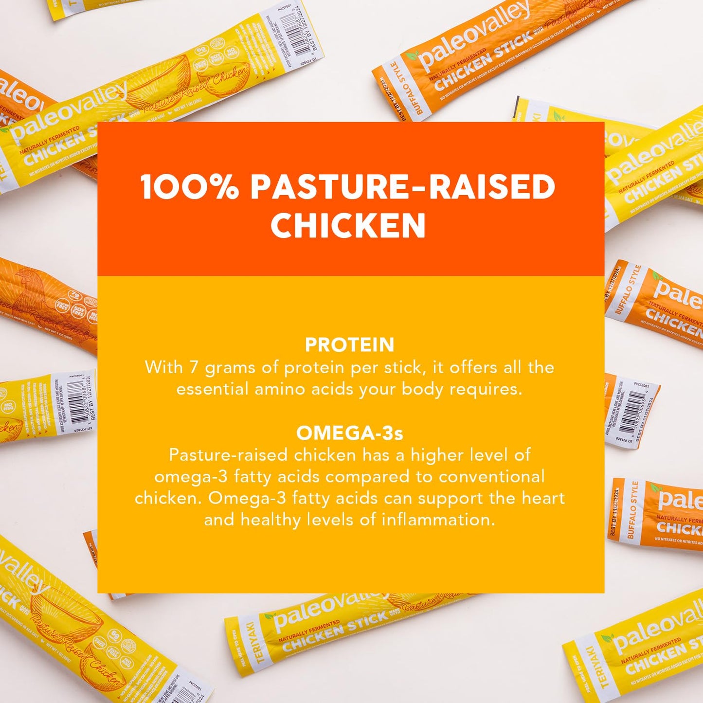 Paleovalley Pasture-Raised Chicken Sticks – 10 Pack – 7g Protein per Stick – Keto-Friendly, Paleo, Gluten-Free, Nitrate-Free – On-the-Go Snack (10 Pack, Teriyaki) PaleovalleyBuy Supplements Australia