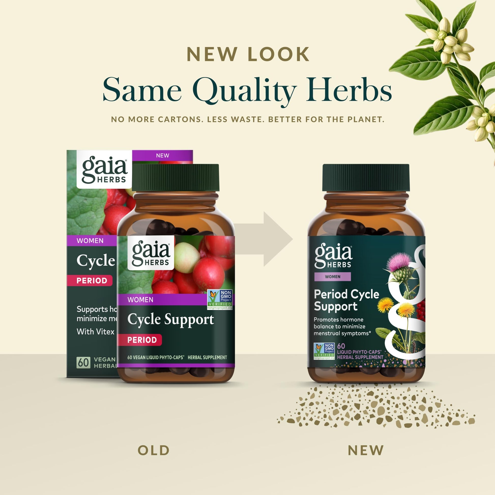 Gaia Herbs Period Cycle Support - Supports Hormone Balance & PMS Relief* - Herbal Supplement with Vitex Berry & Schisandra - Free from Gluten, Dairy & Soy - 60 Vegan Capsules (60 Servings) Gaia HerbsBuy Supplements Australia