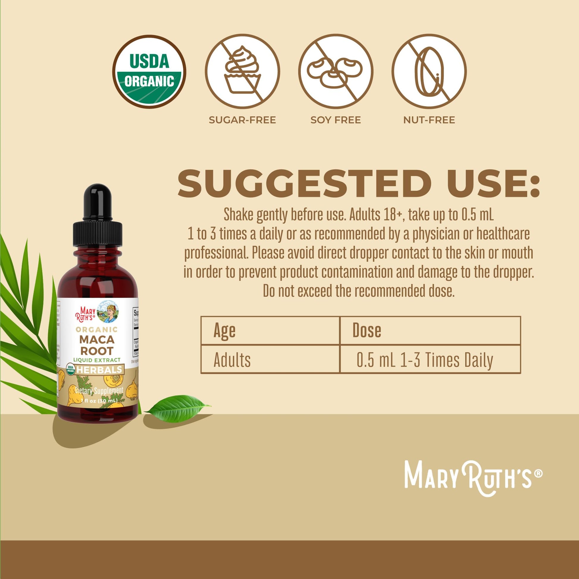 MaryRuth’s USDA Organic Maca Root Liquid Drops | Vegan | Non-GMO | Gluten Free | Alcohol Free | 1 Fl Oz MARYRUTH'SBuy Supplements Australia