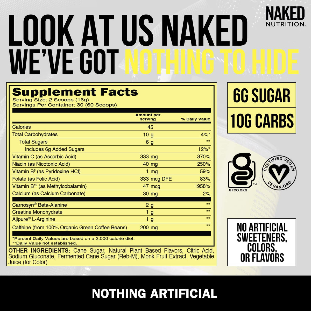 NAKED nutrition Vegan Energizing Bundle: Naked Citrus Energy Super Greens Powder Organic Greens Supplement