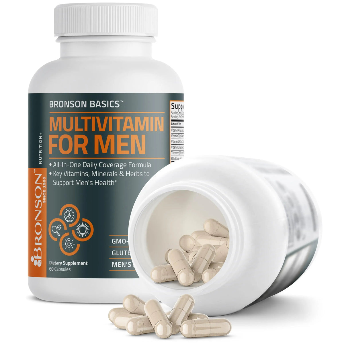 Bronson Multivitamin for Men All-in-One Daily Coverage Formula Key Vitamins, Minerals & Herbs to Support Men's Health, 60 Capsules BronsonBuy Supplements Australia