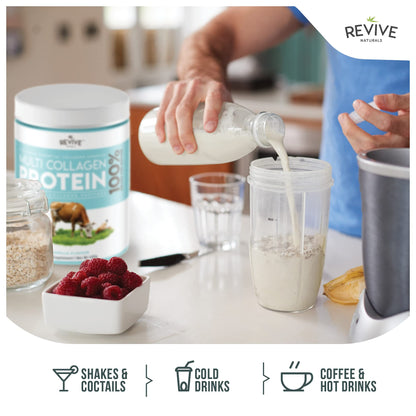 Vanilla Multi Collagen Protein Powder - 400g - Unsweetened - 5 Types of Collagen Peptides Revive NaturalsBuy Supplements Australia