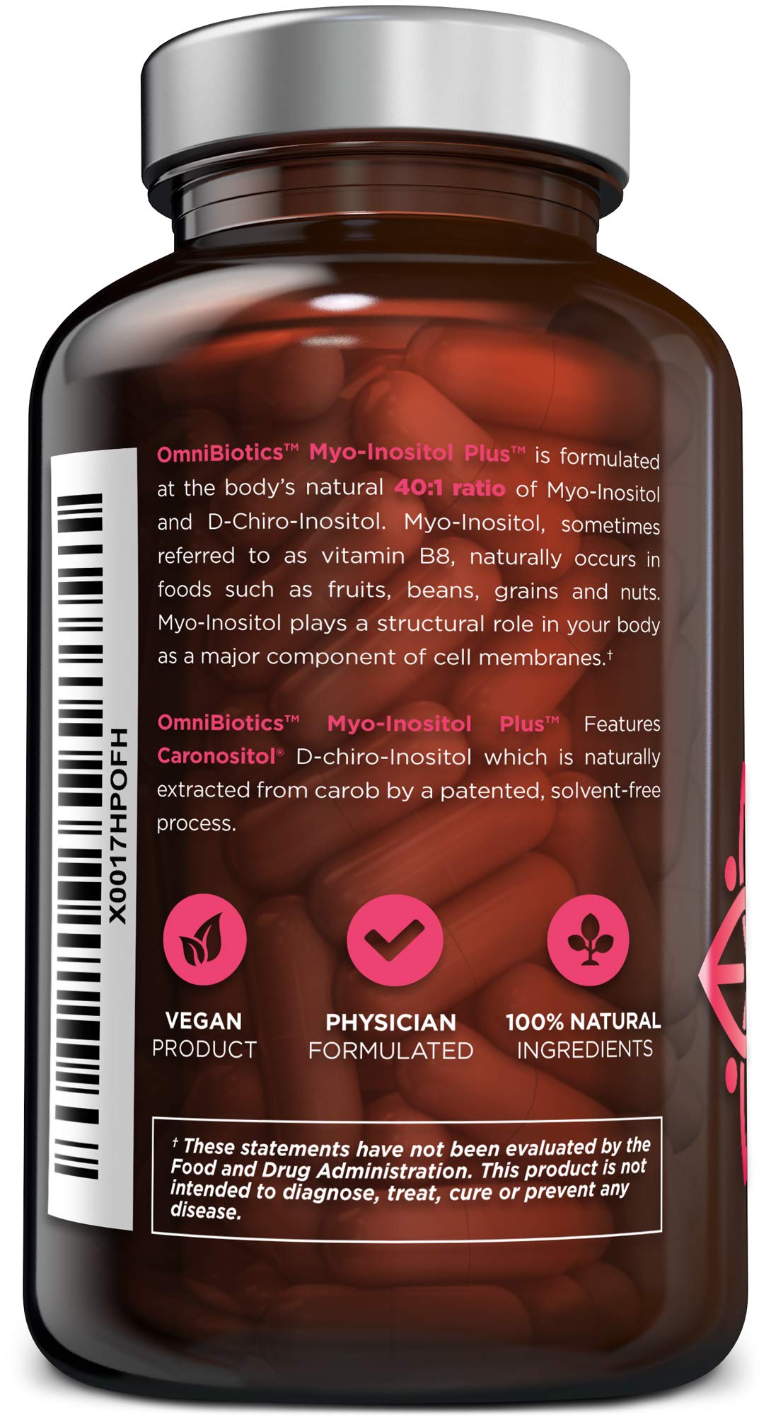 OmniBiotics Myo-Inositol & D-Chiro Inositol Supplement with 40:1 Ratio for Hormone Balance for Women - Women Supplement to Support Reproductive Health & Ovarian Function. Non-GMO - 120 Vegan Capsules OmniBioticsBuy Supplements Australia