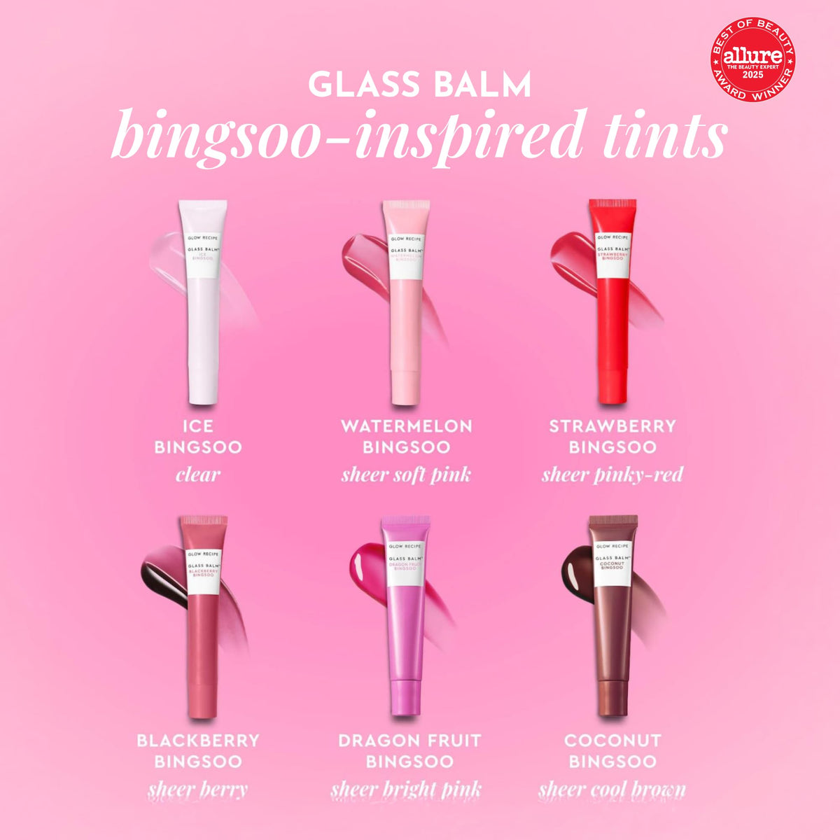 Glow Recipe Glass Balm Lip Treatment - 12Hr Hydrating Lip Balm & Moisturizer with Hyaluronic Acid to Smooth