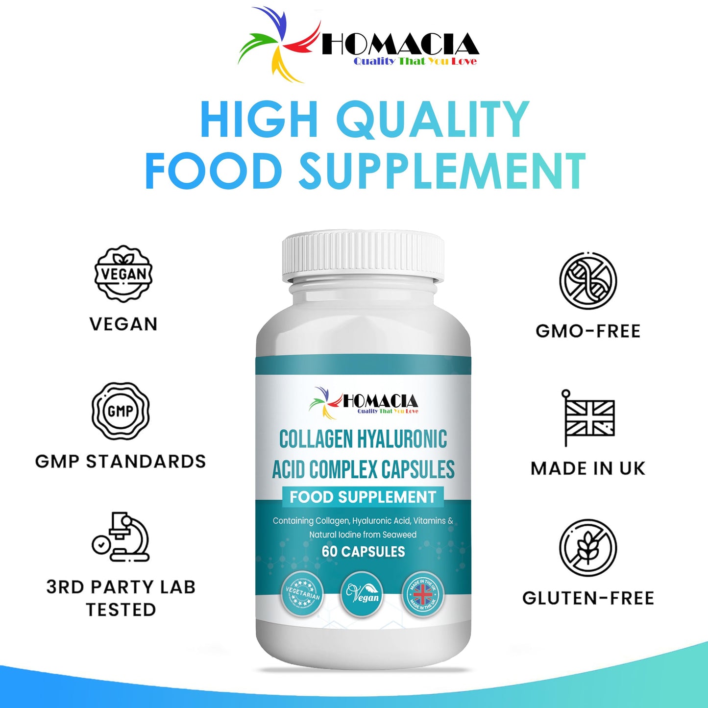 Homacia’s Collagen Capsules | Marine Collagen with Hyaluronic Acid | Pure Collagen Supplements for Women HOMACIA Quality That You loveBuy Supplements Australia